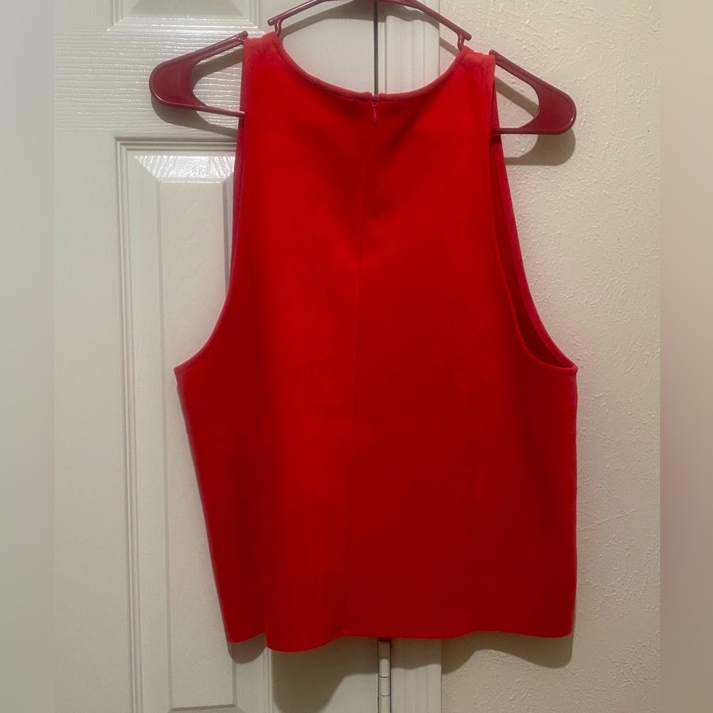 Zara top /suede material/ peach color/ size large in women’s/ zipper style